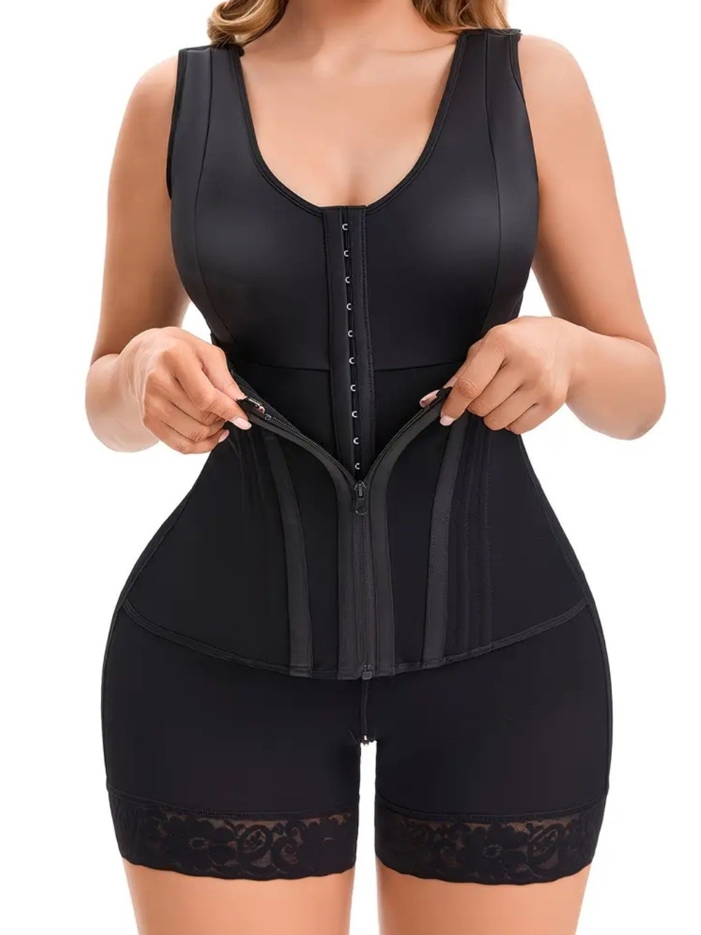 Women’s Black Waist Trainer Bodysuit - Shapewear